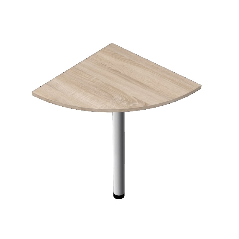 Приставка к офисному столу в виде четверти круга размер 60см фото в цвете дуб сонома