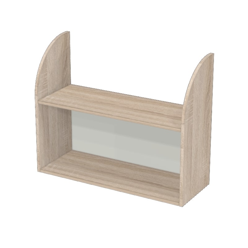 Полка навесная на стену для офисных папок в два ряда цвет дуб сонома