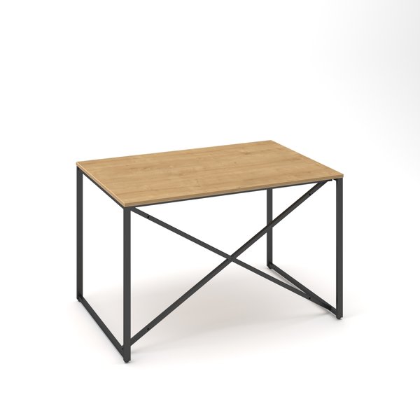 Стол письменный глубокий СФ-541112 стиль лофт крышка дерево с чернымы ногами.