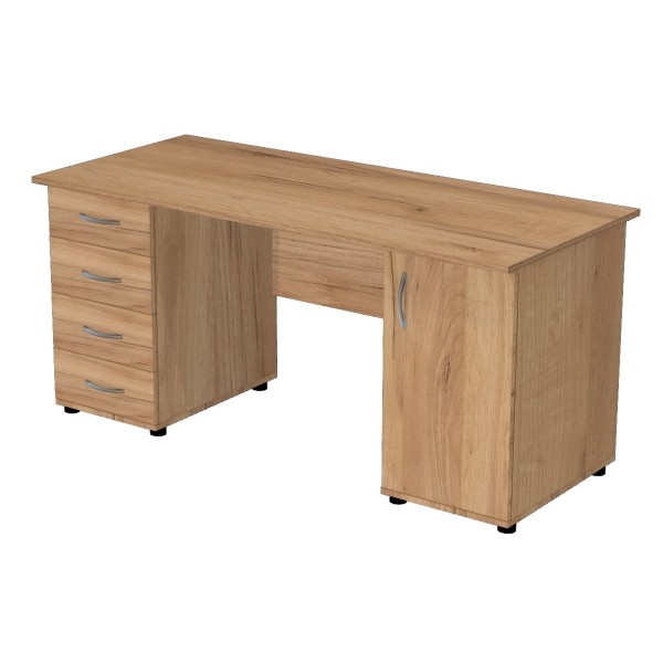 Стол двухтумбовый слева выдвижные ящики справа дверь фото.