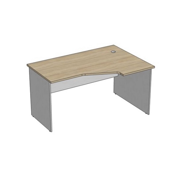 Стол эргономичный 76S0561 правосторонний цвет серый с дубом медовым