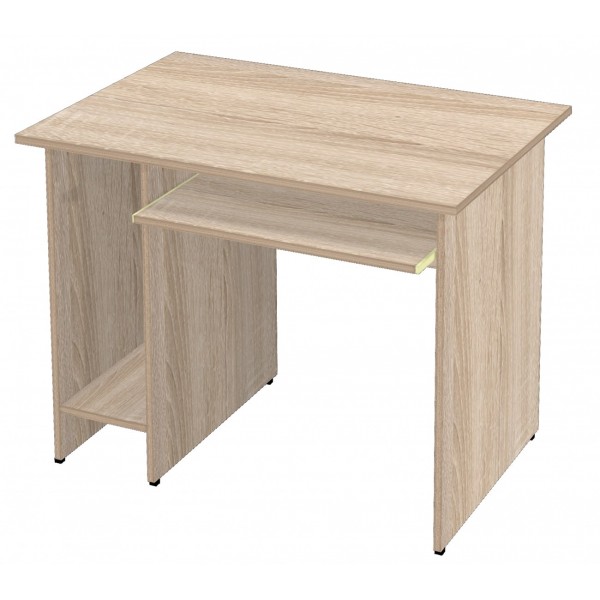 Стол компьютерный с полкой под клаву и нишей под системник цвет дуб сонома фото.