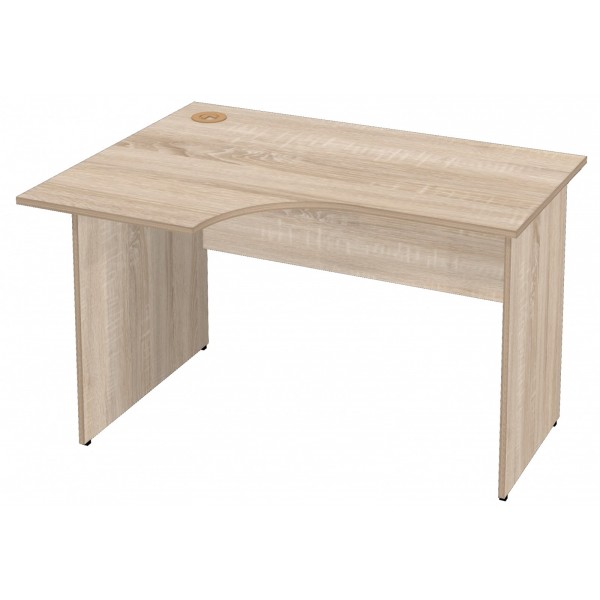 Стол офисный угловой Maxi23 1,2м левый небольшой в классическом дизайне цвет дуб сонома фото.