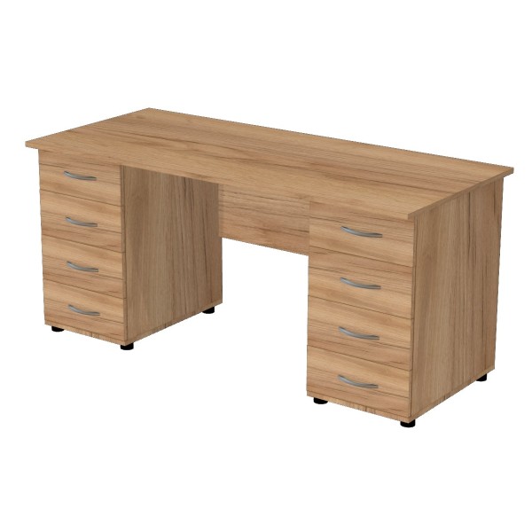 Двухтумбовый письменный стол с выдвижными ящиками фото