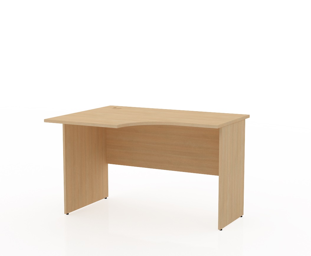 Офисный стол с эргономичной столешницей ТM312 левый и толстой крышкjq цвет Акация